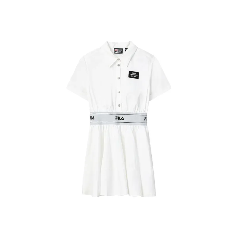 FILA Short Sleeved Dresses Women's White-0