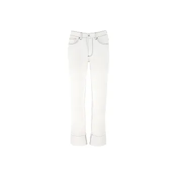 Burberry Straight fit Topstitched Washed Jeans
