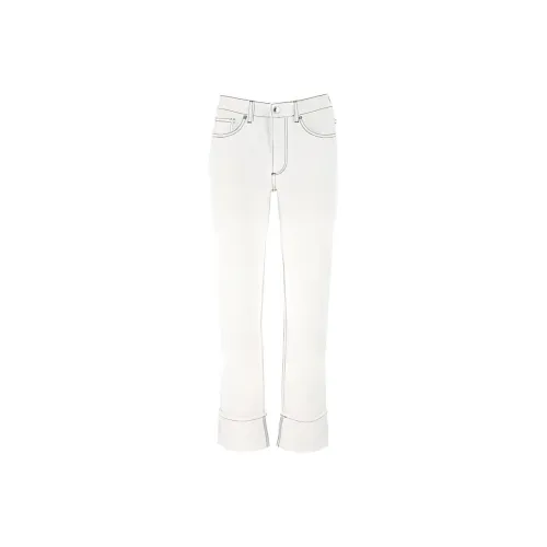 Burberry Straight fit Topstitched Washed Jeans
