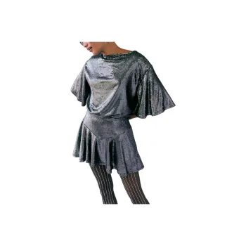 FREE PEOPLE Manuka Sequin Mini Dress Short-Sleeved Dresses Women's Gunmetal/Bronze