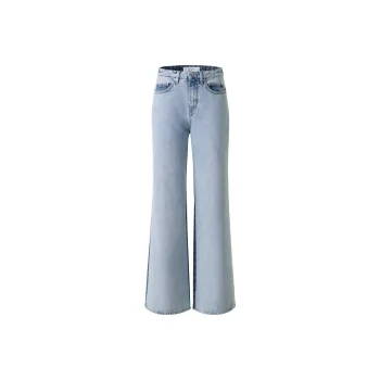 H&M Two Toned Baggy Jeans Light Denim Blue/Denim Blue