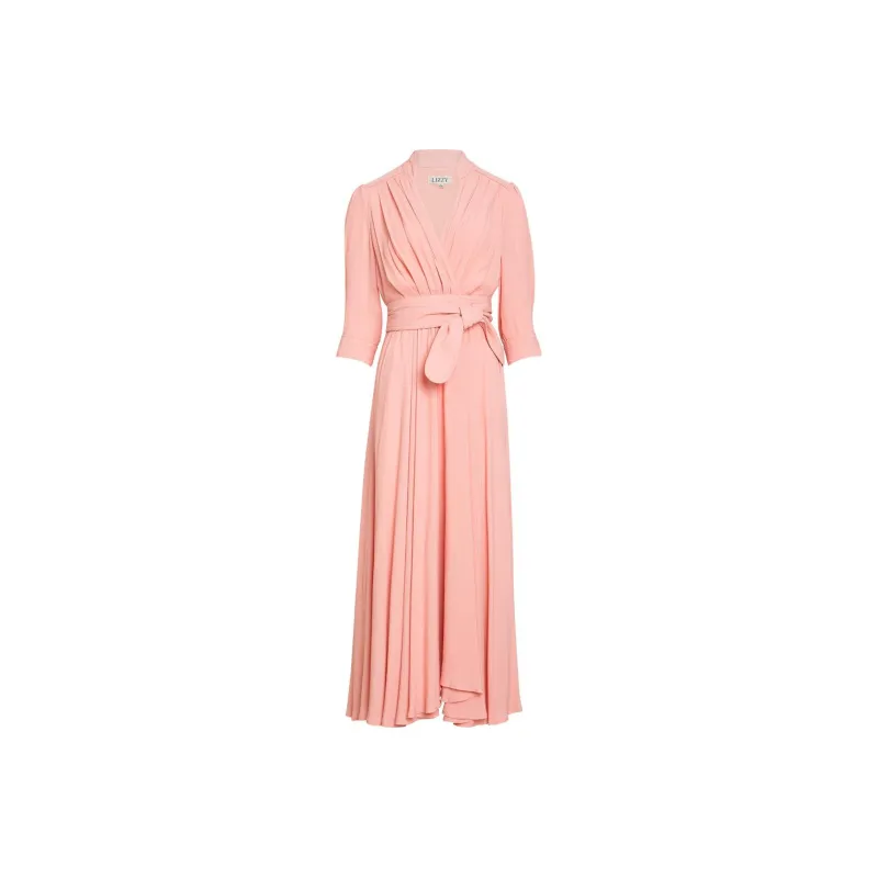 LIZZY Long Sleeved Dress With Matching Fabric Belt Women's-1