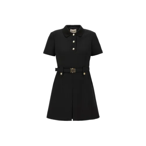 MIU MIU Short-Sleeved Raffiaes Women's Black