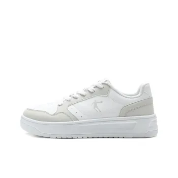 QIAODAN Slip Resistant Cushioning Lightweight Low Top Skateboard Shoes Men's Jordan White Crescent Gray