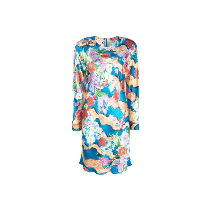 MARNI Abstract print Satin Dress-0