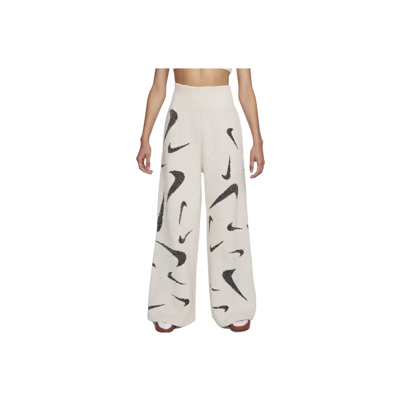Nike Sportswear Phoenix Cozy Bouclé Wide-Leg Knit Pants Beige-0