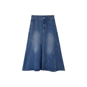 HIPPIEMISS Denim Long Skirts Women's Blue
