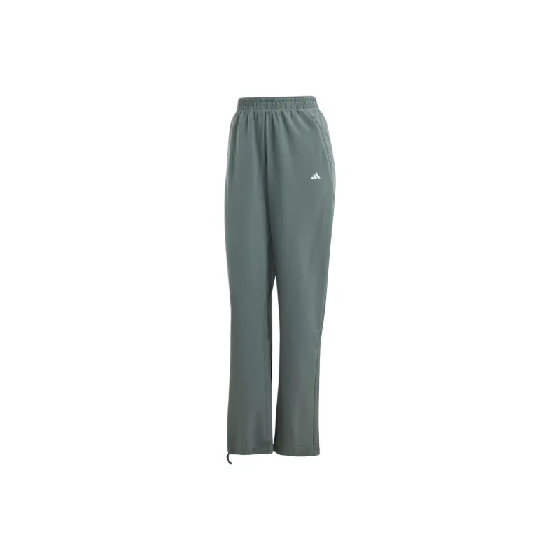 Adidas Training Pants Knitted Sports Pants Women's Gray Green-0