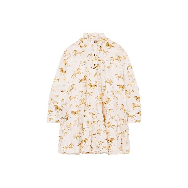 GANNI Long Sleeved Dresses Women's Yellow-0