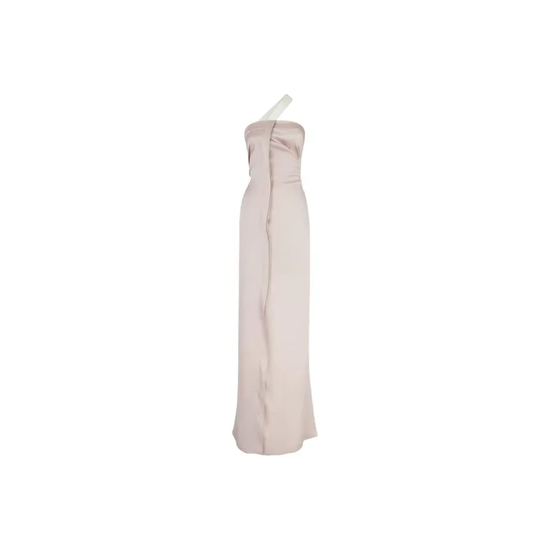 FENDI One shoulder Silk Long Dress-0