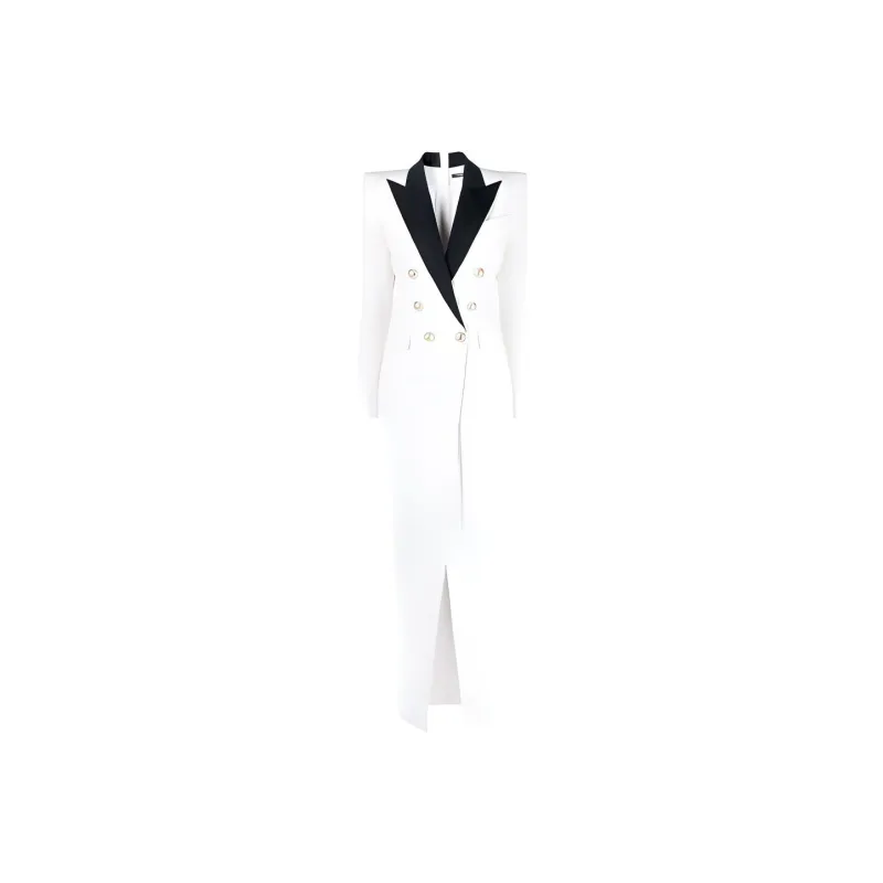 BALMAIN Long-Sleeved Dresses Women's White-0
