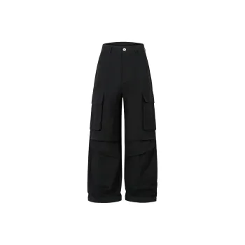 YUZHAOLIN Luxury Streetwear Loose Fit Wide Leg Casual Pants With Draping Sensation Unisex Black