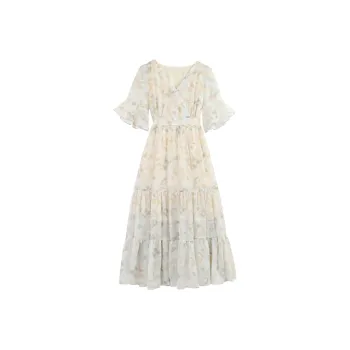 COVT Short Sleeved Dress Women's White Floral