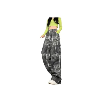 BENGEN Casual Pants Unisex Tie Dye Camouflage