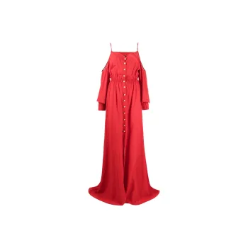 BALMAIN Long-Sleeved Dresses Women's Red