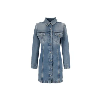 OFF WHITE Long sleeve Denim Shirtdress