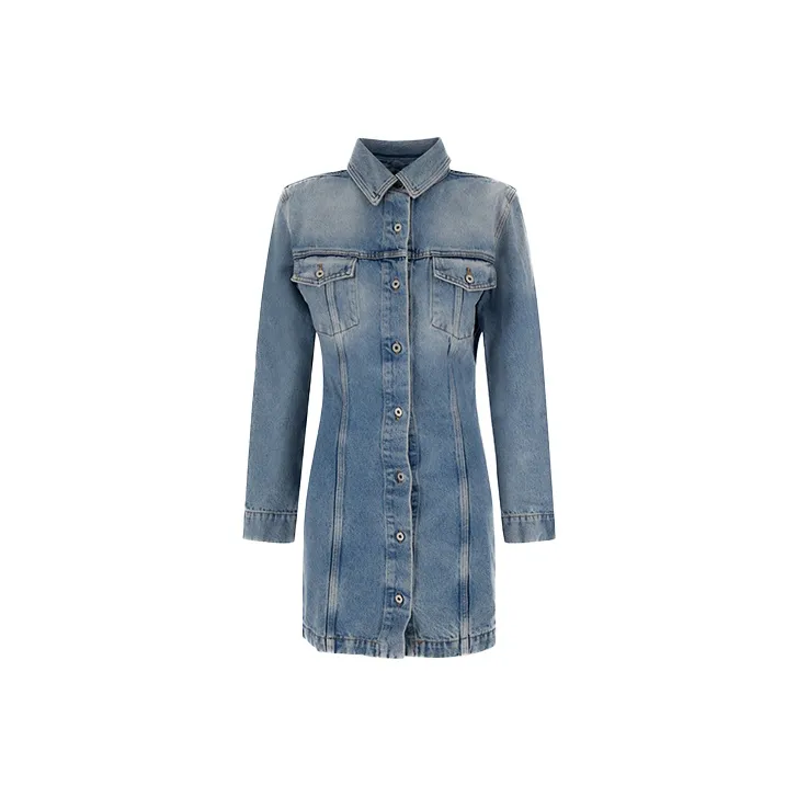 OFF WHITE Long sleeve Denim Shirtdress-0