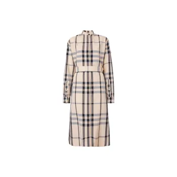 Burberry Long-Sleeved Dresses Women's Beige