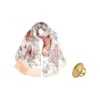 MARJAKURKI Silk Long Scarf Women's