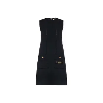 GUCCI Embroidered logo Wool Dress