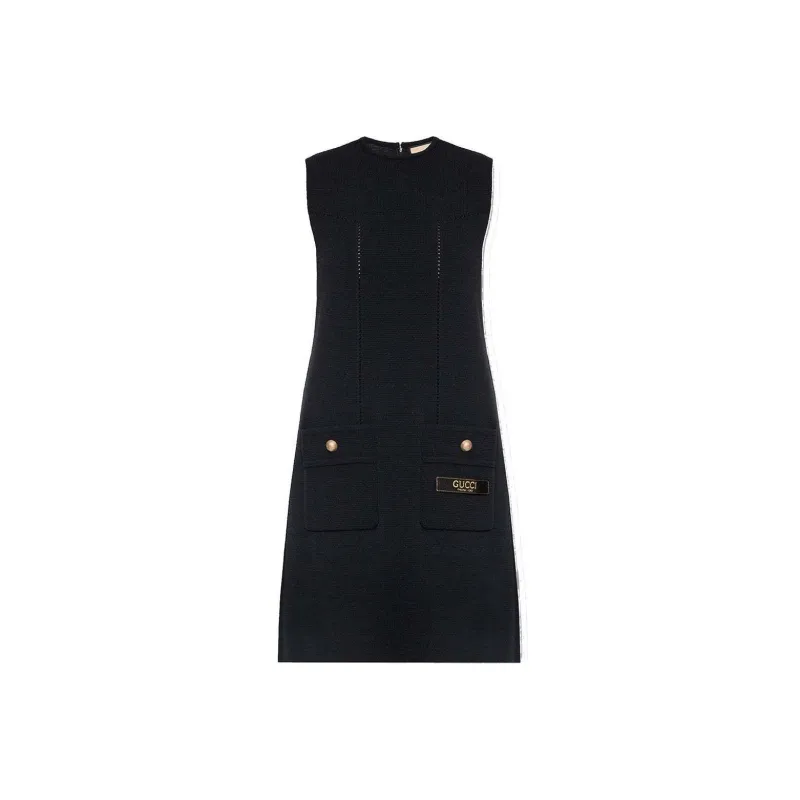 GUCCI Embroidered logo Wool Dress-0