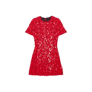 Maje Floral print Sequinned Mini Dress