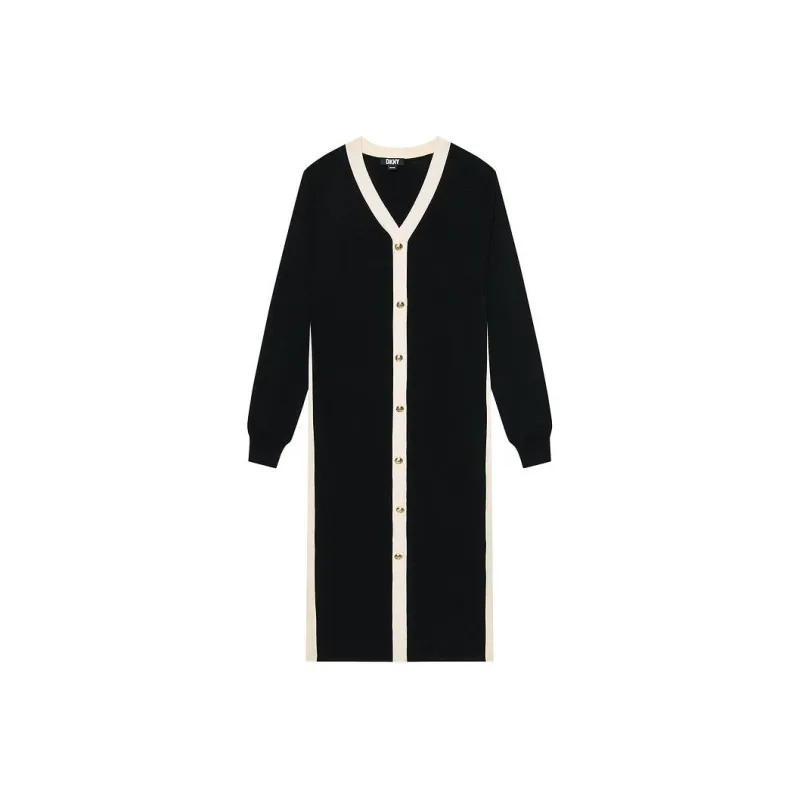 DKNY Long Sleeved Dress Women's Black-0