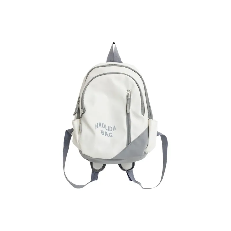 Single Warehouse Nylon Fabric Backpack Unisex Pink/Black/Gray Blue/Milky White/Red/Ecru Gray-12
