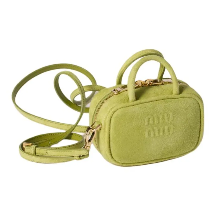 MIU MIU Beau Sheepskin Boston Bag, Shoulder Bag, Handbag Mini Women's Olive-3