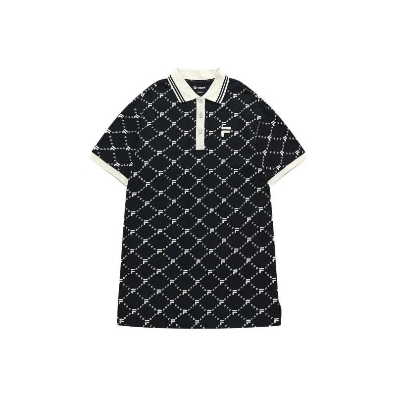 FILA FUSION FOB Series Short Sleeved Dress Women's Pitch Black-0