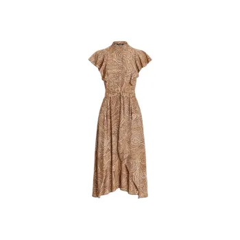 Polo Ralph Lauren SS24 Short Sleeved Dress Women's Brown Yellow