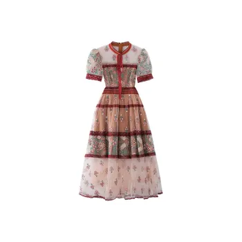JINYE ORIENTAL Short-Sleeved Dresses Women's Magenta