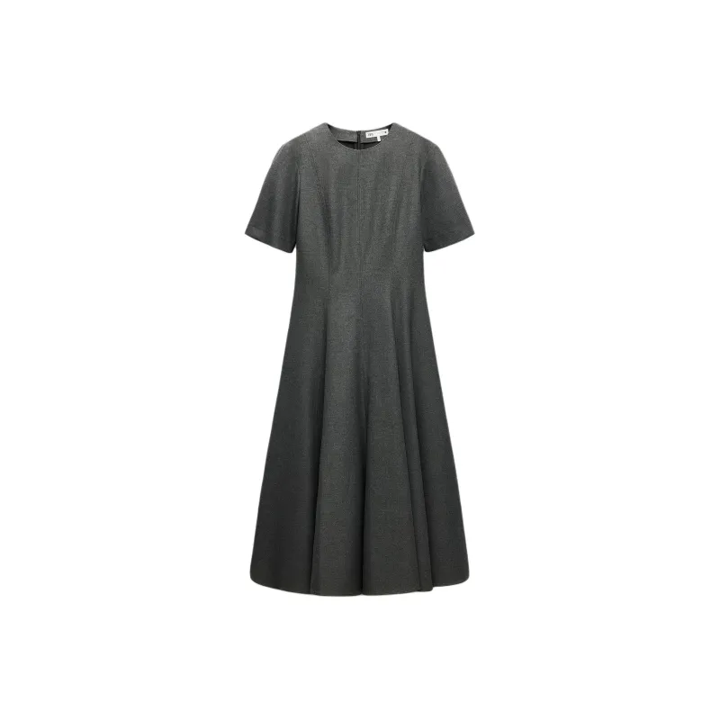 ZARA ZW Series Short Sleeved Dress Women's Coal Gray-0