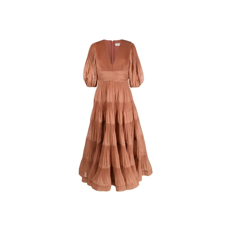 Zimmermann SS23 Short-Sleeved Dresses Women's Light Brown-0