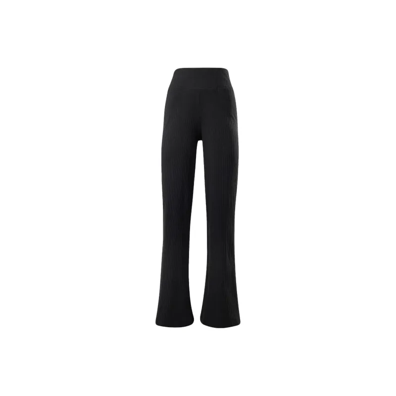 Reebok Yoga Cotton Rib Pants Casual Pants Women's Black-0