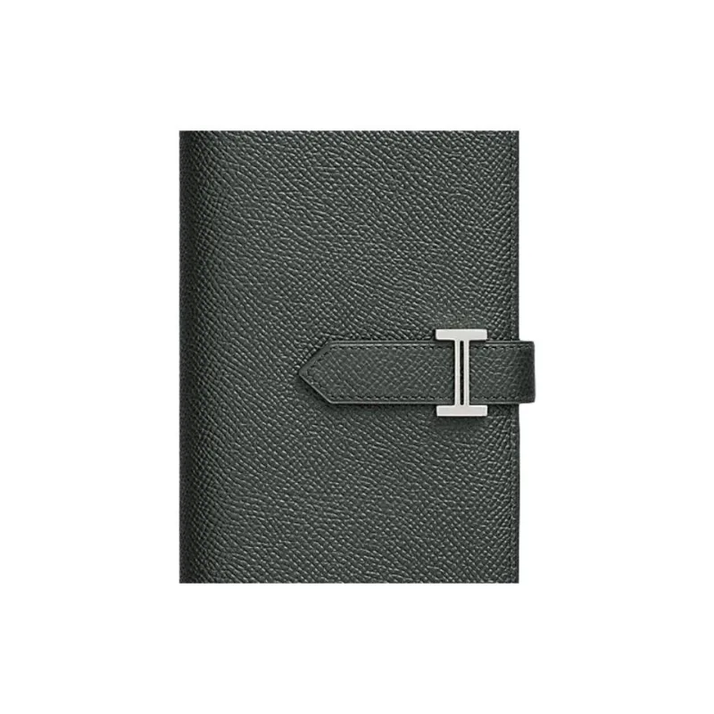 HERMES Bearn Calfskin Wallet Women's Host Mangrove Red-2