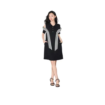 SMEN Short Sleeved Dresses Women's Black
