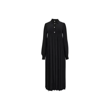 Ferragamo Pleated-skirt Silk Shirt Dress