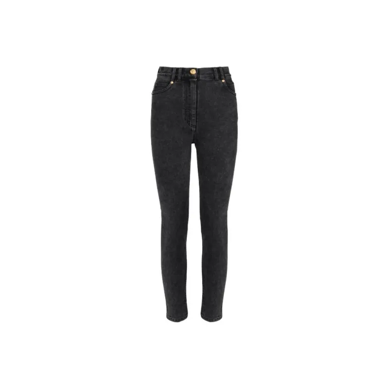 BALMAIN Logo plaque Denim Jeans-0