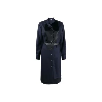 LOEWE Asym Shirtdress Leather Belt 'Navy Blue'
