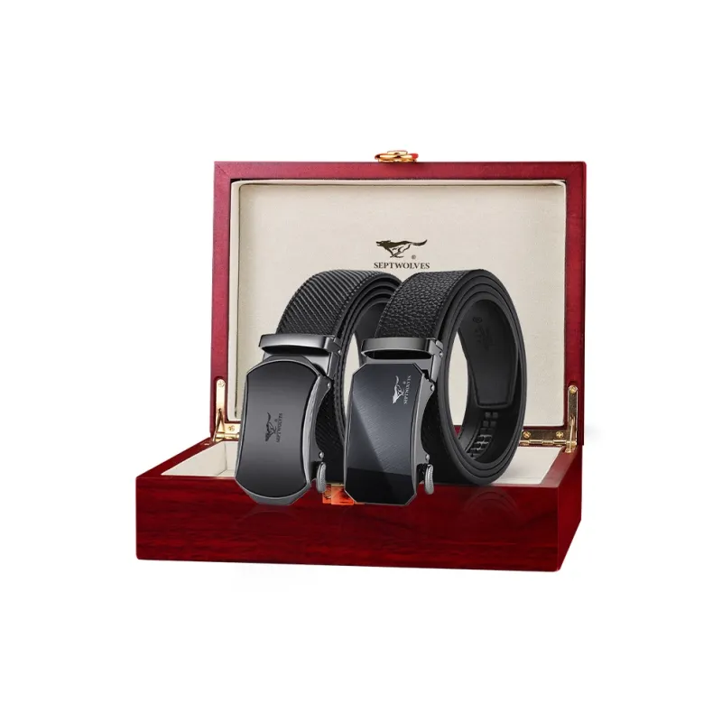 SEPTWOLVES Split Cow Leather Belts Men's Width 3.5CM-1