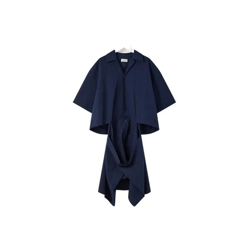 Lemaire Short Sleeved Dresses Women's Marine Blue-0