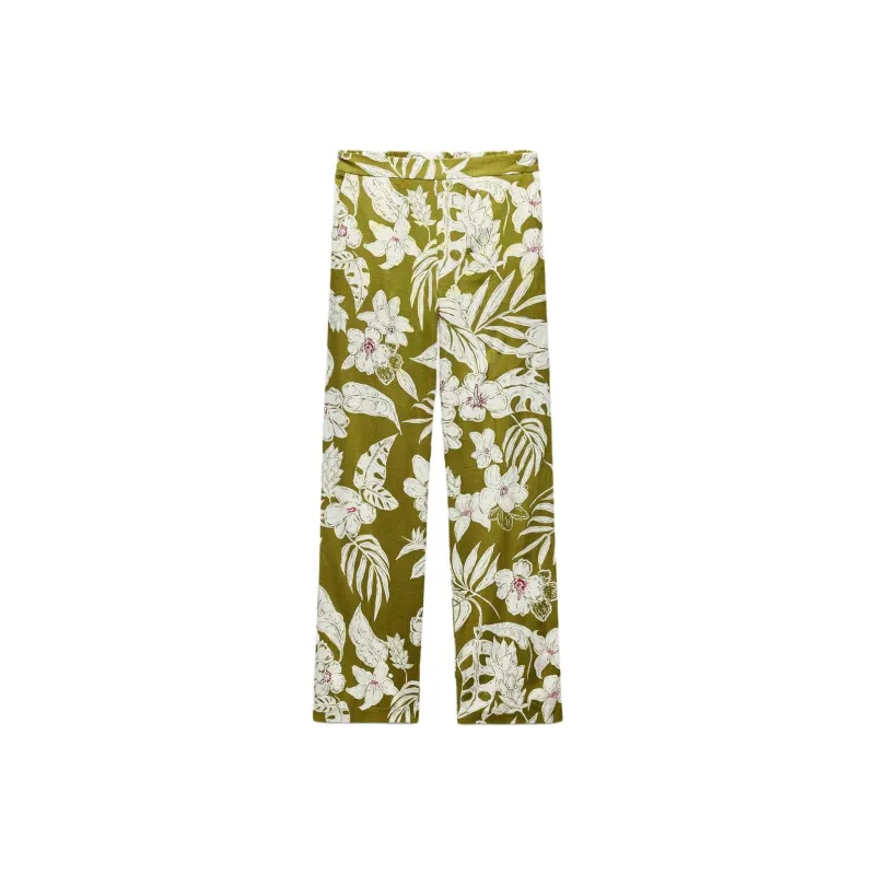 ZARA Casual Pants Women's Light Beige Yellow/Khaki-0
