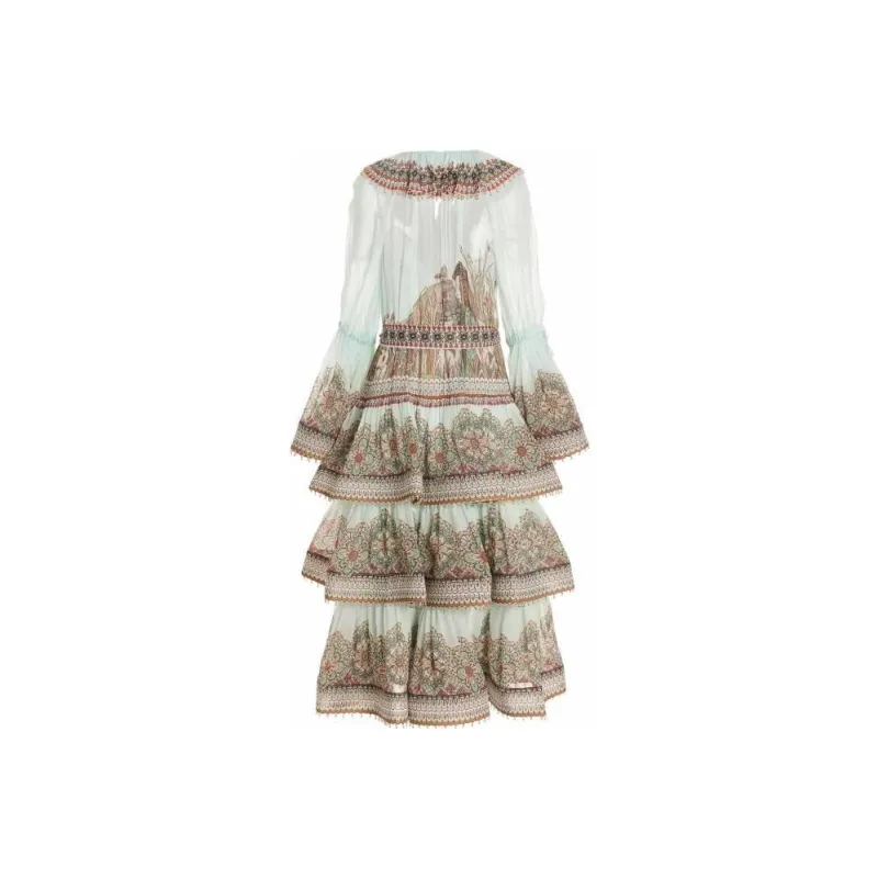 Zimmermann Floral print Ruffled Midi Dress-0