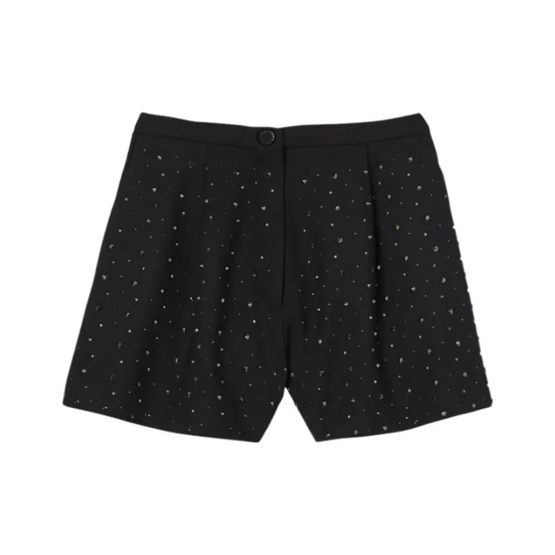 Sandro Rhinestone-embellished High-waisted Shorts-0