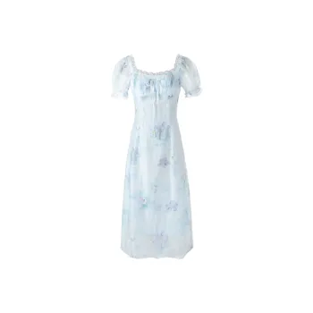 ACAINES Short Sleeved Dresses Women's Twilight Mountain Purple