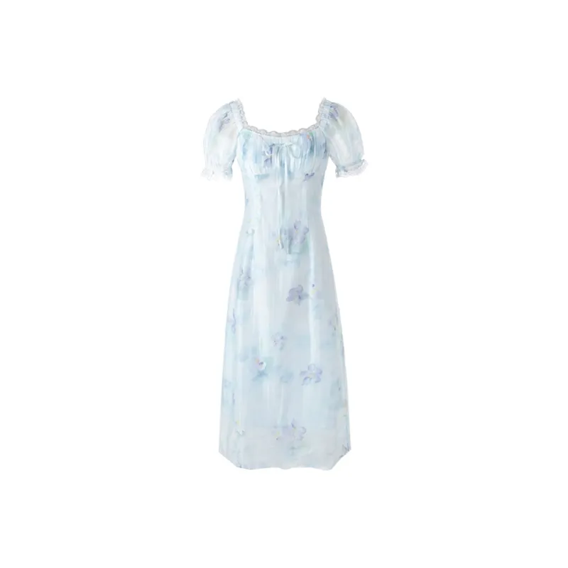 ACAINES Short Sleeved Dresses Women's Twilight Mountain Purple-0