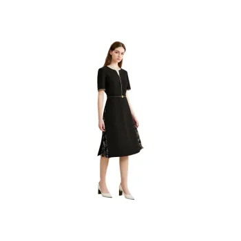 Yiner Short Sleeved Dresses Women's Black