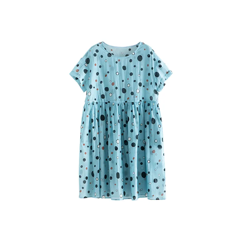 ZIMO Short Sleeved Dresses Women's Blue-0