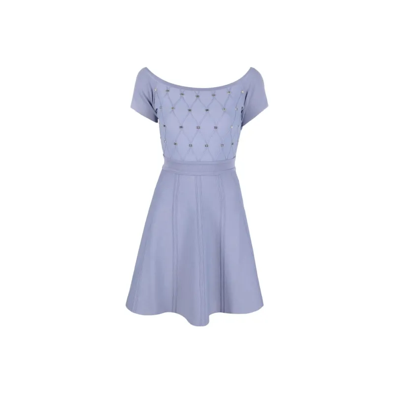 Elisabetta Franchi Short Sleeved Dresses Women's Blue-0